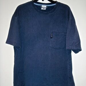 COLUMBIA SPORTSWEAR CO. MEN'S SHORT SLEEVED NAVY BLUE 100% COTTON T SHIRT SIZE L